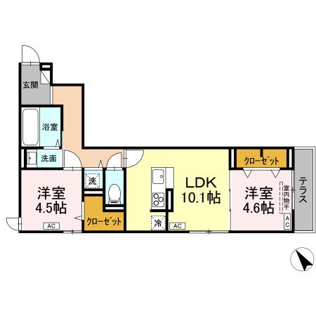 東京都八王子市松木（アパート）の賃貸物件の間取り