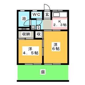 ＪＲ両毛線 前橋大島駅 徒歩26分 2階建 築50年の間取り写真