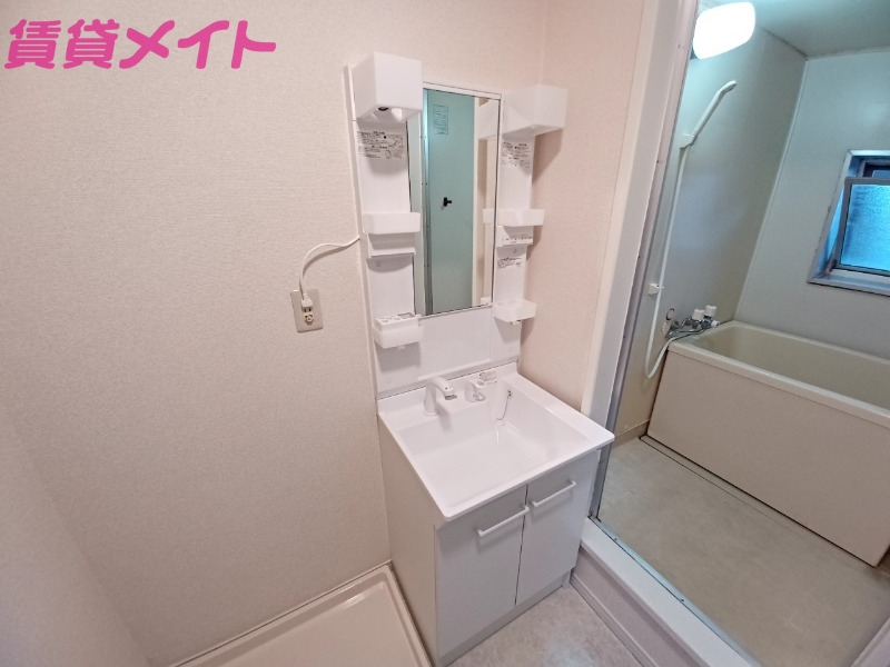 洗面設備　同建物の別部屋反転写真です