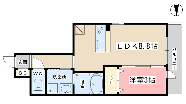 LEI COURT椥辻Iの間取り写真