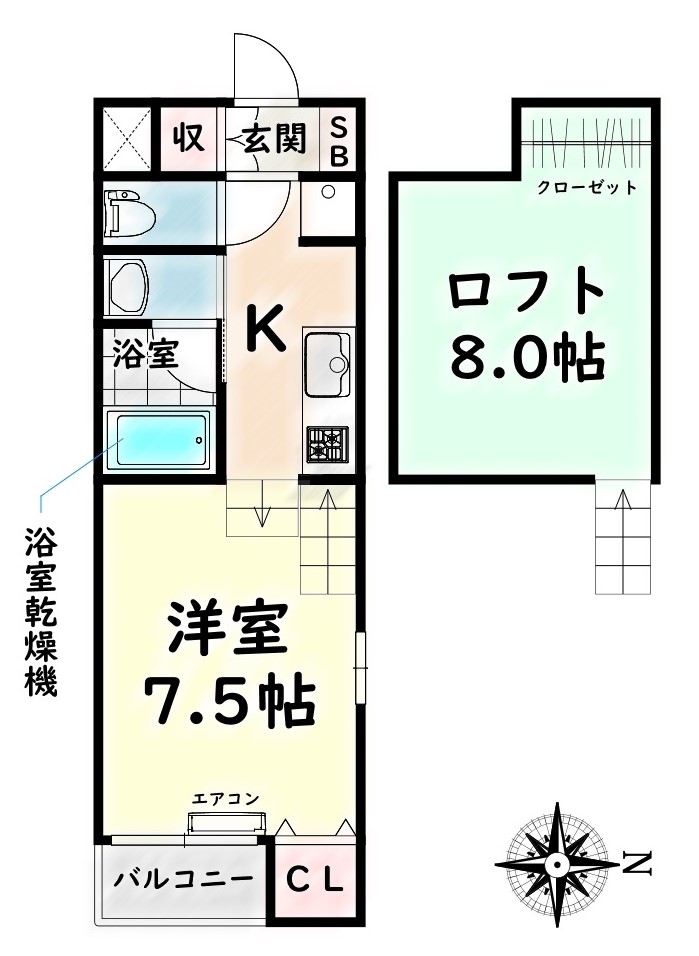 名鉄常滑線 豊田本町駅 徒歩2分 2階建 築10年の間取り写真