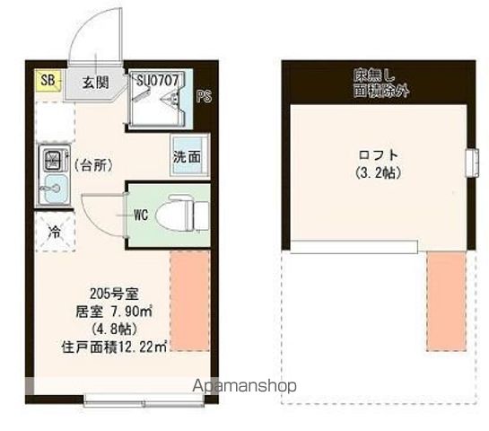 埼玉高速鉄道 赤羽岩淵駅 徒歩9分 2階建 築4年の間取り写真