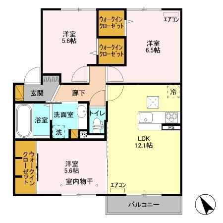 クレストフォーチュンBの間取り写真