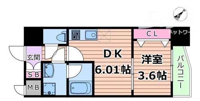 ＪＲ大阪環状線 天満駅 徒歩8分 10階建 築2年の間取り写真