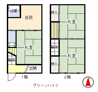 天童市柏木町のアパートの間取り