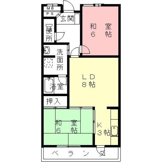 コーポＦＵＫＵＳＩＭＡの間取り