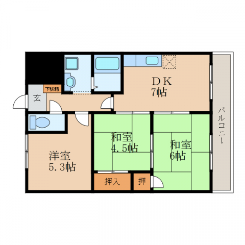 西村マンションの間取り