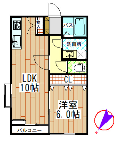 シャトルハイツ９５の間取り