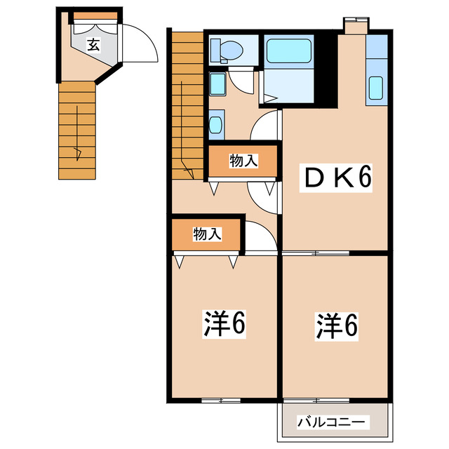 郡山市水門町のマンションの間取り