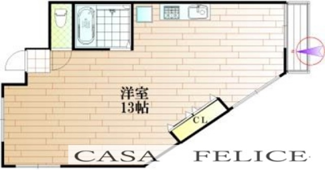 岡山市北区表町のマンションの間取り