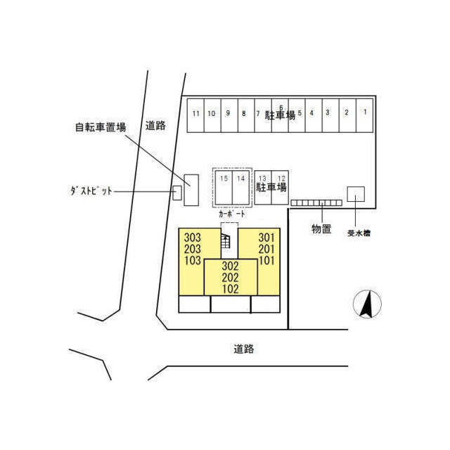 【各務原市蘇原早苗町のアパートの駐車場】