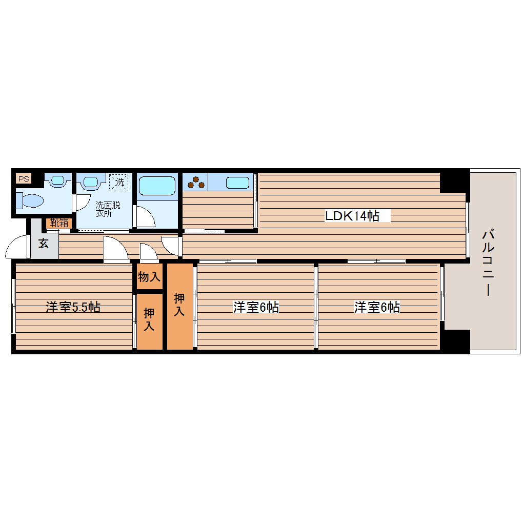 ラバレー東仙台の間取り