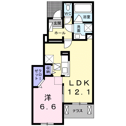 高松市国分寺町新名のアパートの間取り