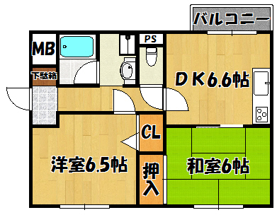 明石市別所町のマンションの間取り