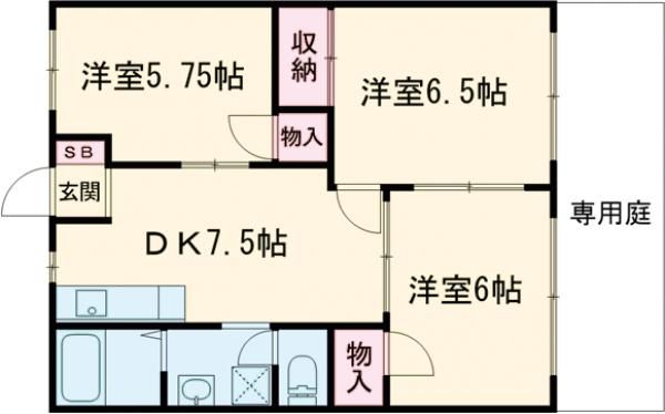 【小野市王子町のアパートの間取り】