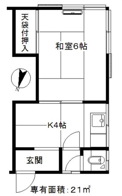 大田区大森東のアパートの間取り