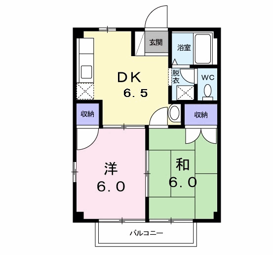 【袖ケ浦市奈良輪のアパートの間取り】