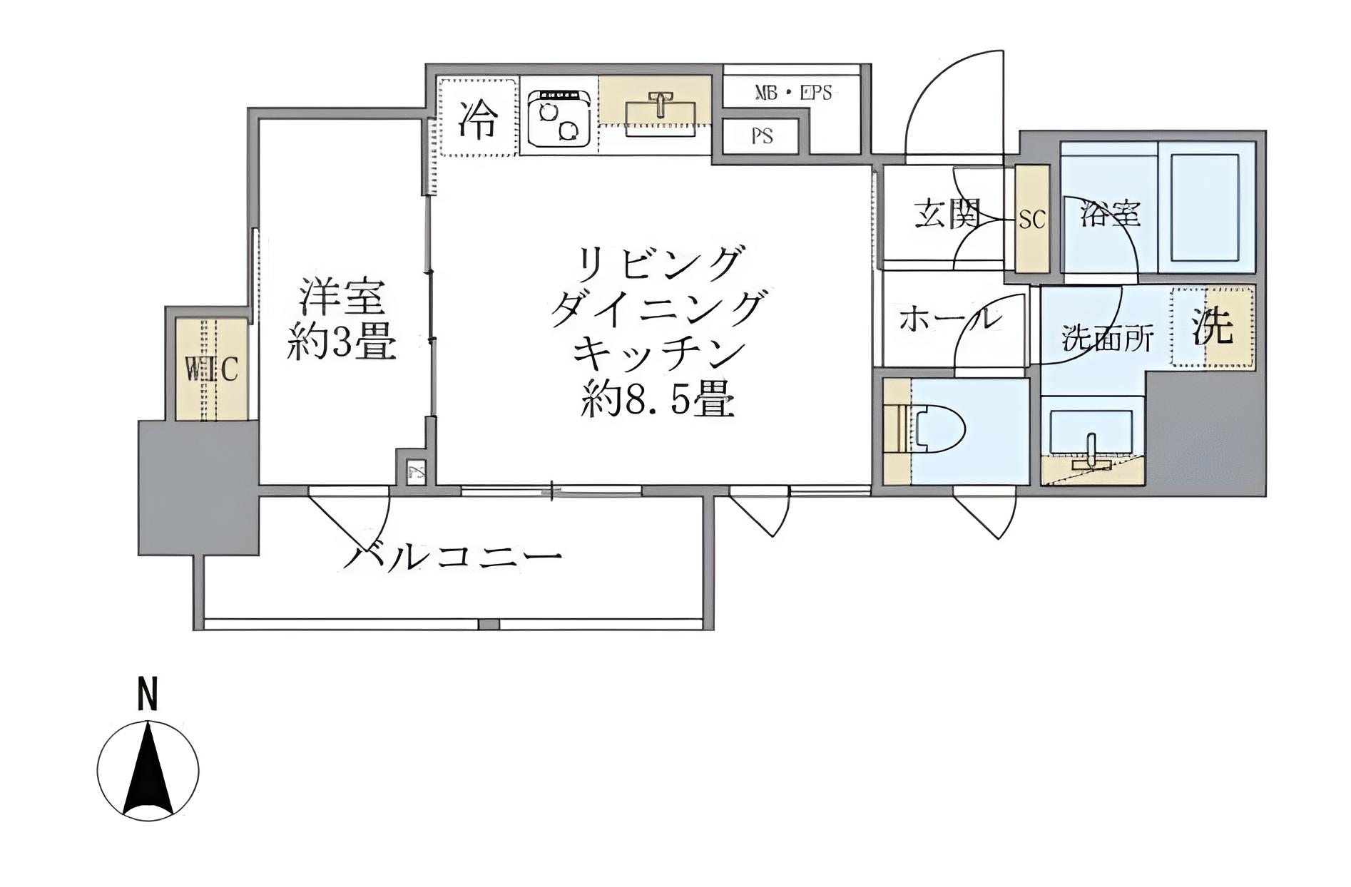 サンウッドフラッツ神田神保町の間取り