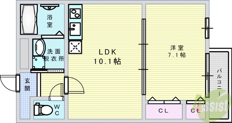 フジパレス池田石橋III番館の間取り