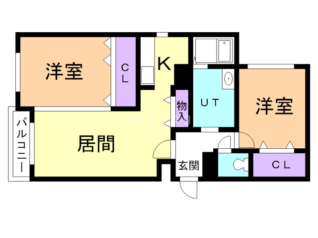 釧路市愛国東のマンションの間取り