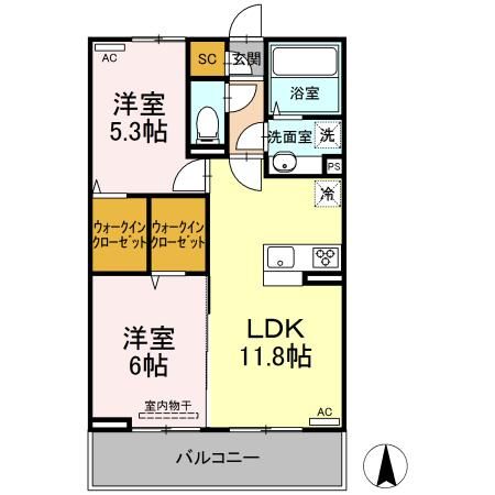 ウエストヴィレッジIVの間取り