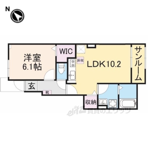 東近江市沖野のアパートの間取り