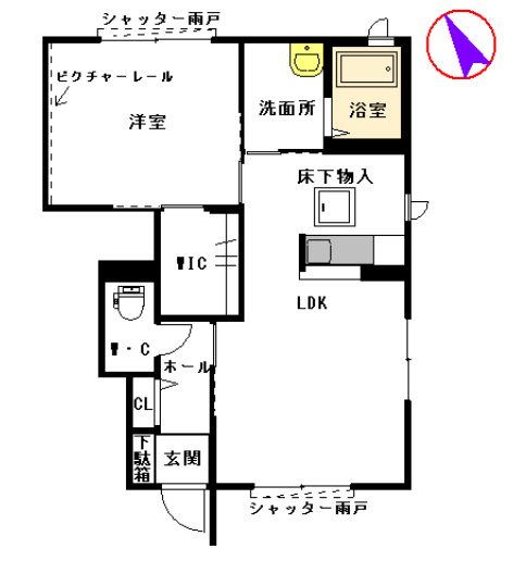 クラージュ　B棟の間取り