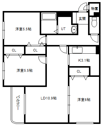 felice　中島公園の間取り