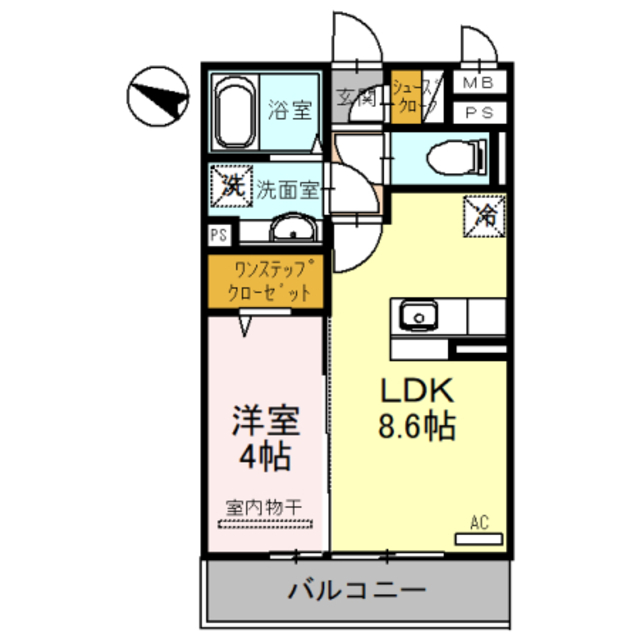 泉佐野市中町のアパートの間取り