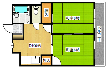 北九州市八幡東区松尾町のマンションの間取り