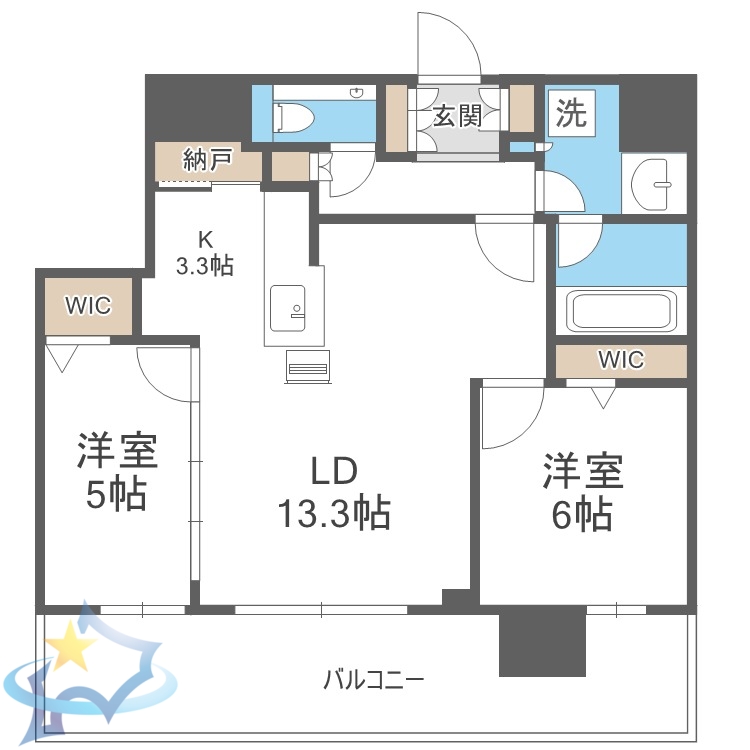 【札幌市北区北八条西のマンションの間取り】