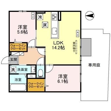 （仮称）D-ROOM長岡京市開田の間取り