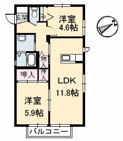 シャーメゾン湯布田の間取り