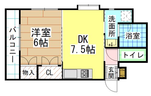 北九州市若松区和田町のマンションの間取り