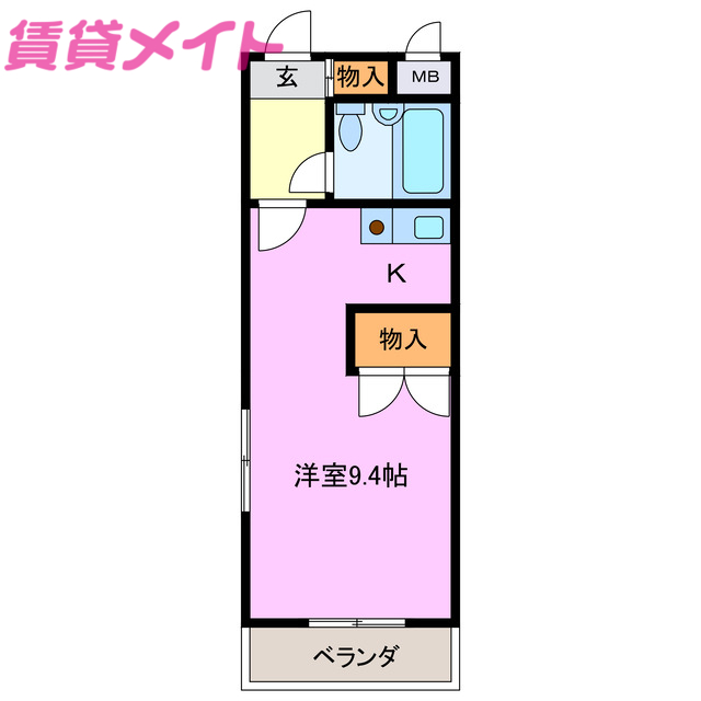 四日市市下海老町のマンションの間取り