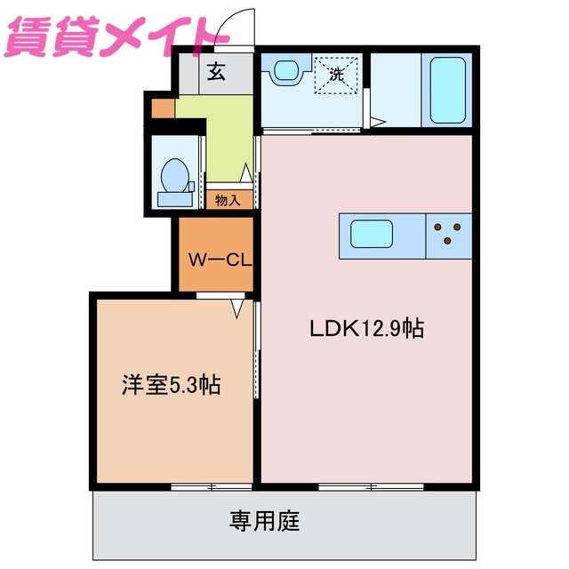 鈴鹿市西条のアパートの間取り