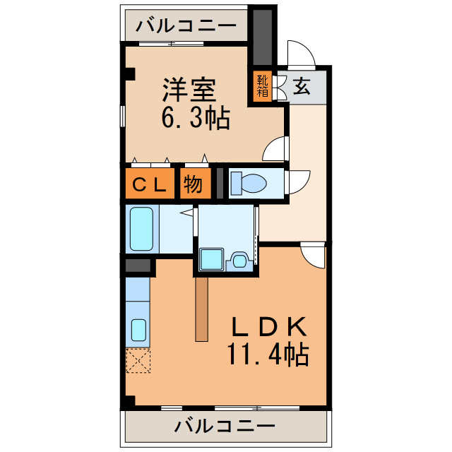 シャトルKITAYAMA　1の間取り