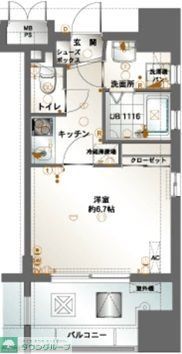 福岡市中央区天神のマンションの間取り