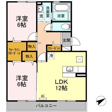 プラシード三宅の間取り