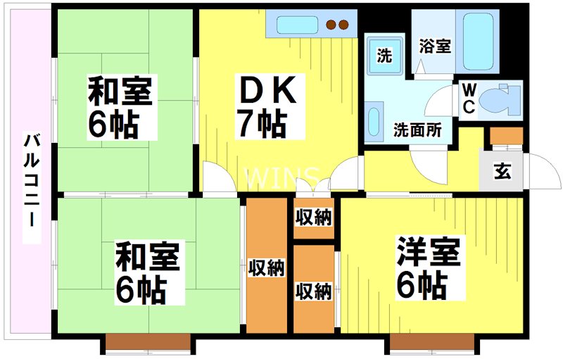 福岡市東区箱崎のマンションの間取り