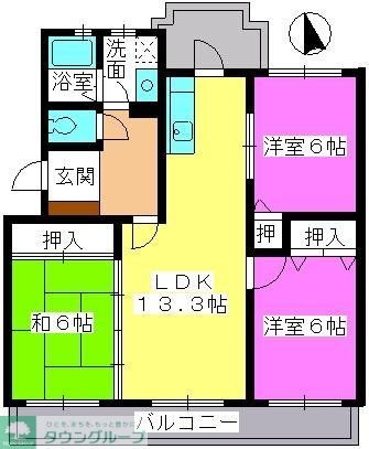 福岡市城南区南片江のマンションの間取り