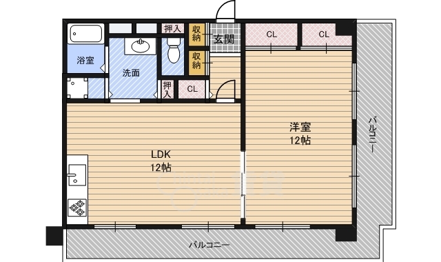 アパートメントＫ’ｓ福島の間取り