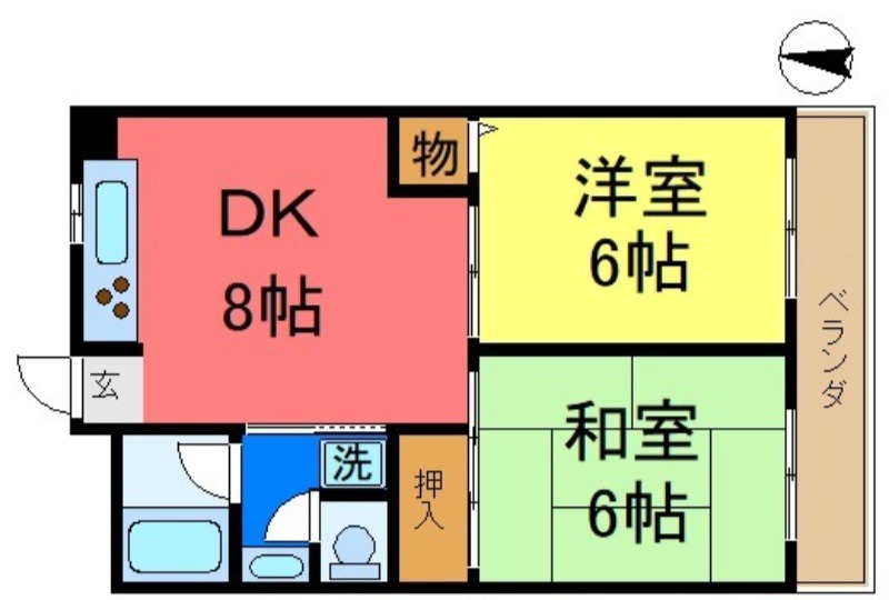 ハイツマドレ２秋初月の間取り