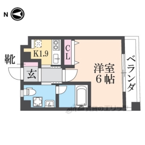 東大阪市西堤学園町のマンションの間取り