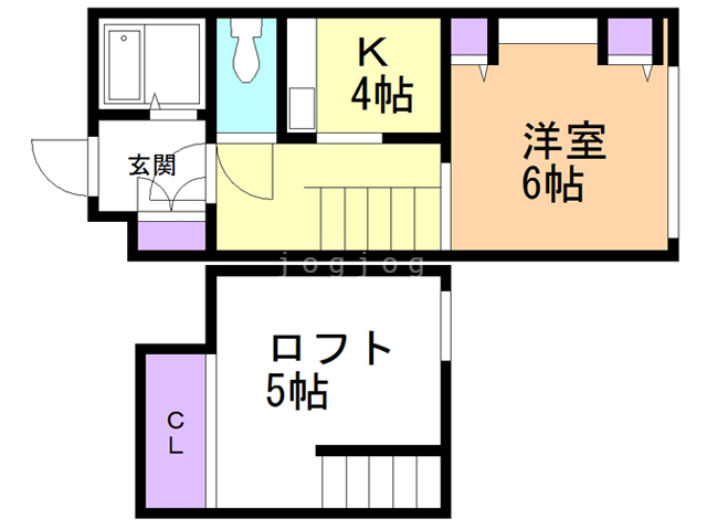 札幌市東区北十条東のマンションの間取り