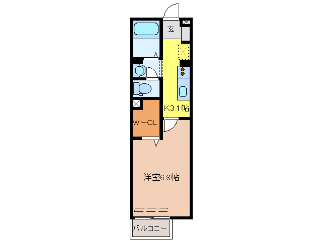 各務原市鵜沼各務原町のアパートの間取り