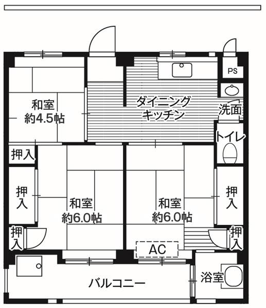 ビレッジハウス栗ヶ沢6号棟の間取り