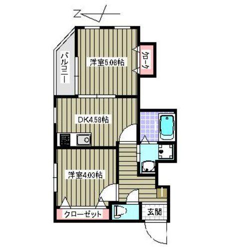 福岡市城南区七隈のマンションの間取り