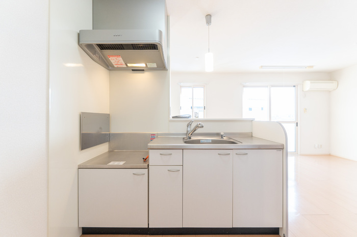 キッチン　大きなスペースがあり、収納には困りません