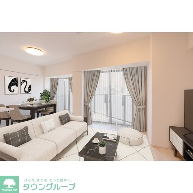 居室・リビング　家具・調度品等は CG 加工です。実際の賃貸住居 には含ま…